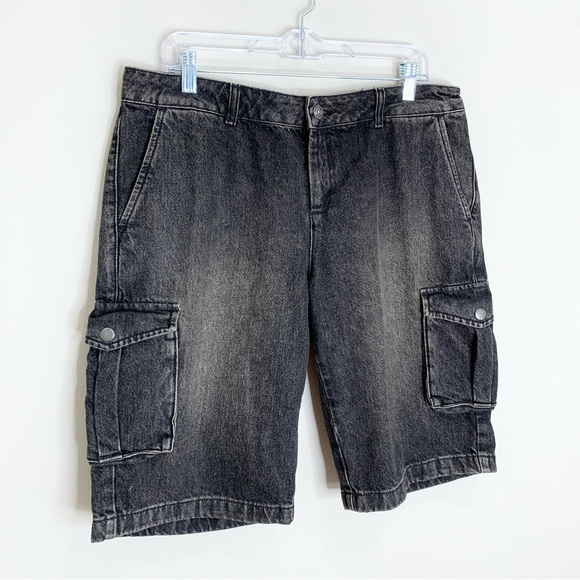 Miaou Dune Denim Cargo Shorts (Sz L) Low Rise Ochre Brown - Picture 6 of 16